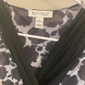 White House black market tank shirted b neck mesh dress-above knee